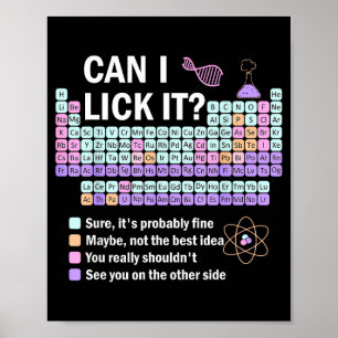 Can I Lick It Periodic Table Kids Science Gifts Te Poster