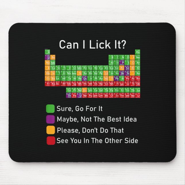 Can I Lick It Periodic Table  Mouse Mat (Front)