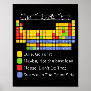Can I Lick It Periodic Table Teacher Student Boys Poster