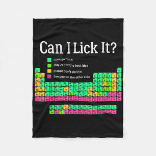 Can I Lick It Periodic Table Teacher Student Kids  Fleece Blanket