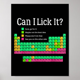 Can I Lick It Periodic Table Teacher Student Kids  Poster