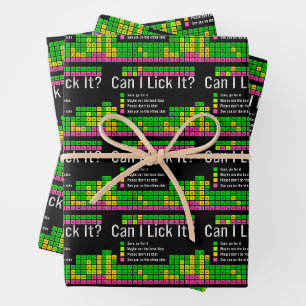 Can I Lick It Periodic Table Teacher Student Kids Wrapping Paper Sheet