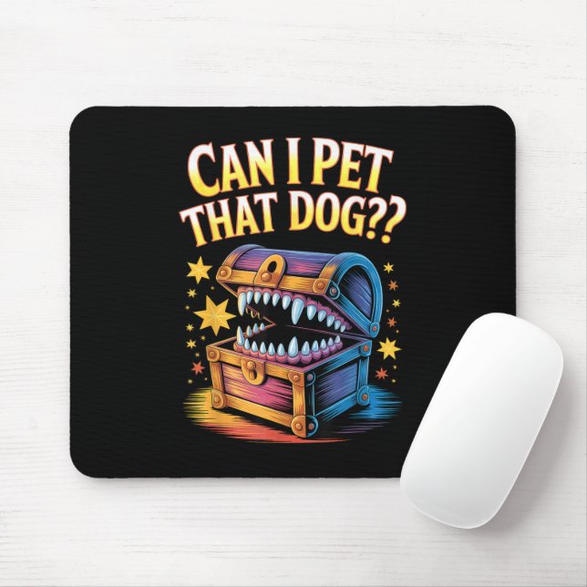 Can I Pet That Dog Funny Tabletop RPG Design Gift Mouse Mat (With Mouse)