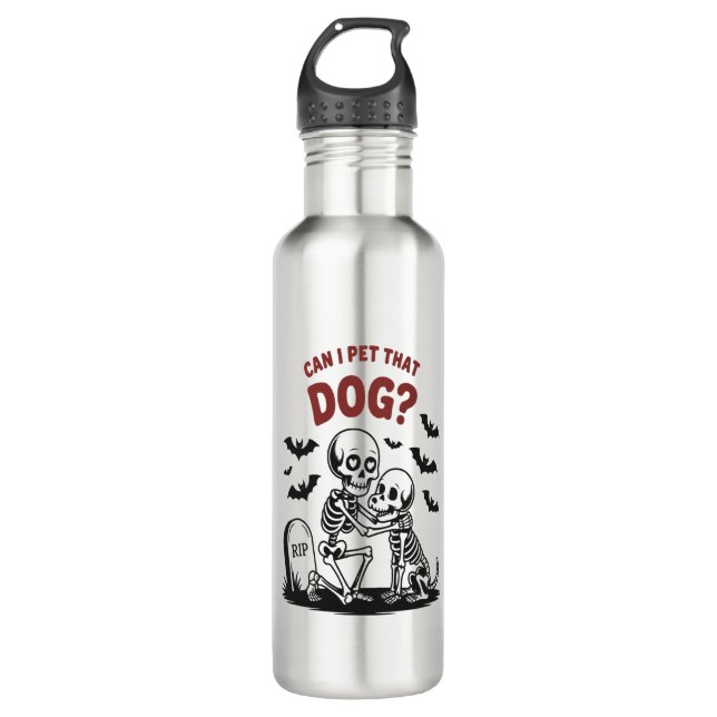 Can I Pet That Dog Halloween 710 Ml Water Bottle (Front)