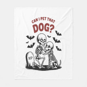 Can I Pet That Dog Halloween Fleece Blanket