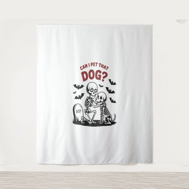 Can I Pet That Dog Halloween Tapestry (Front)