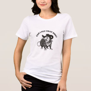 Can I Pet That Dog Meme Funny Opossum Animal Lover Tri-Blend Shirt