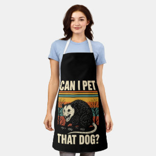 Can I Pet That Dog Opossum Funny Meme Design Apron