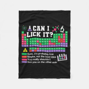 Can lick periodic table teacher science lab tech fleece blanket