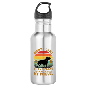 Can Plans Dog Pitbull Retro Sunset_1 532 Ml Water Bottle