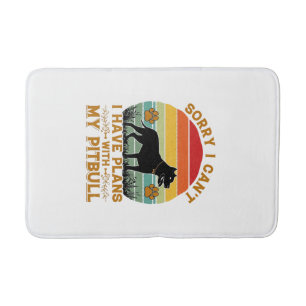 Can Plans Dog Pitbull Retro Sunset_1 Bath Mat