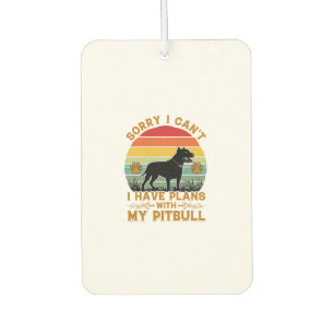 Can Plans Dog Pitbull Retro Sunset_1 Car Air Freshener