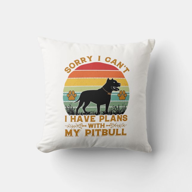 Can Plans Dog Pitbull Retro Sunset_1 Cushion (Front)