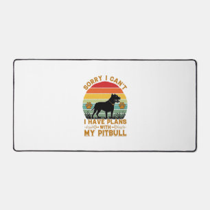 Can Plans Dog Pitbull Retro Sunset_1 Desk Mat