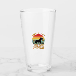 Can Plans Dog Pitbull Retro Sunset_1 Glass