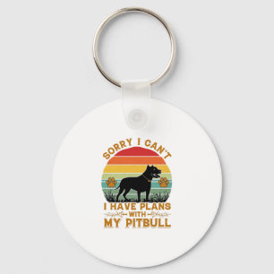 Can Plans Dog Pitbull Retro Sunset_1 Key Ring