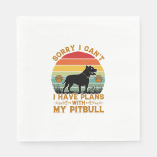 Can Plans Dog Pitbull Retro Sunset_1 Napkin