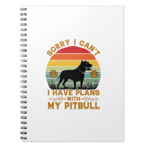 Can Plans Dog Pitbull Retro Sunset_1 Notebook
