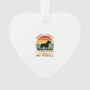 Can Plans Dog Pitbull Retro Sunset_1 Ornament