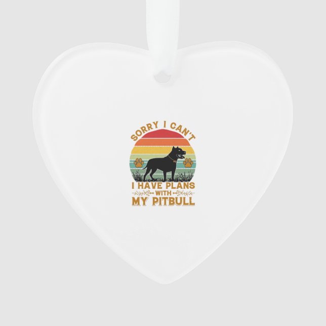 Can Plans Dog Pitbull Retro Sunset_1 Ornament (Front)