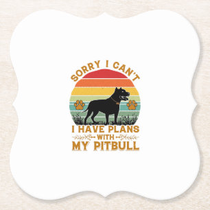 Can Plans Dog Pitbull Retro Sunset_1 Paper Coaster