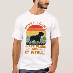 Can Plans Dog Pitbull Retro Sunset_1 T-Shirt