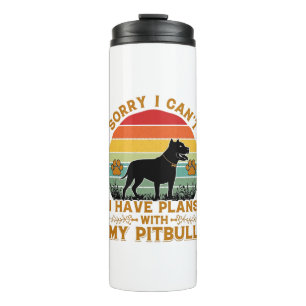 Can Plans Dog Pitbull Retro Sunset_1 Thermal Tumbler