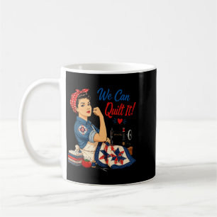 Can Quilt Retro Crafting Girl Sewing Machine Craft Coffee Mug