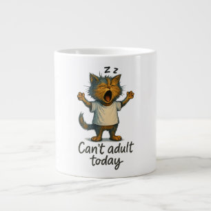 Can’t Adult Today Cat Coffee Mug – Funny Lazy Cat 