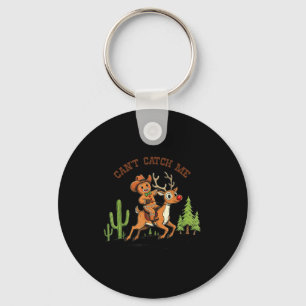 Can’t Catch Me Gingerbread Cowboy Funny Christmas Key Ring