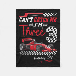 Can’t Catch Me I’m 3 Super Red Racing Car 3rd Birt Fleece Blanket