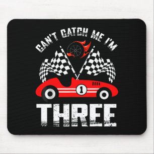 Can’t Catch Me I’m Three 3rd Birthday Red Racing C Mouse Mat