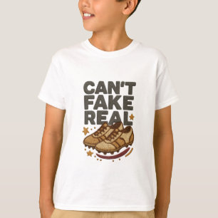 Can’t Fake Real Football Embroidered Design T-Shirt