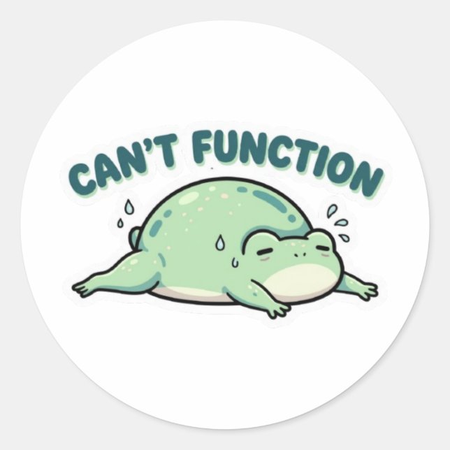 Can’t Function Frog Sticker Cute Exhausted Frog Fu (Front)