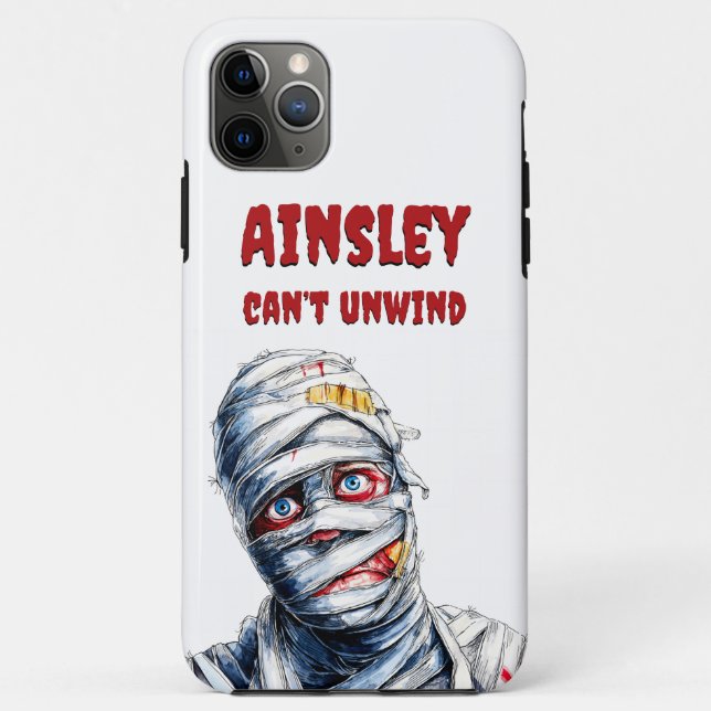 Can’t Unwind Mummy Funny Halloween Wrap Design Case-Mate iPhone Case (Back)