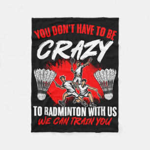 Can Train Racket Shuttle Sport Hobby Badminton Pla Fleece Blanket