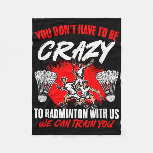 Can Train Racket Shuttle Sport Hobby Badminton Pla Fleece Blanket (Front)