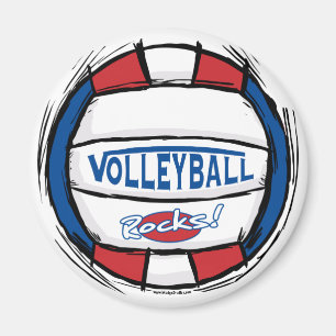 Can U Dig It Volleyball Blue Red Magnet