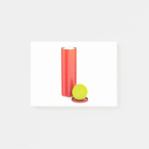 Can with tennis balls post-it notes