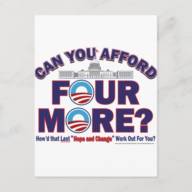 Can You Afford Four More Postcard (Front)