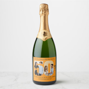 Can You Believe Turning 50? Photo Sparkling Wine Label