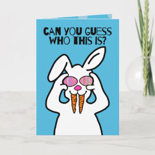 Can You Guess? Funny Easter Bunny in Disguise Card