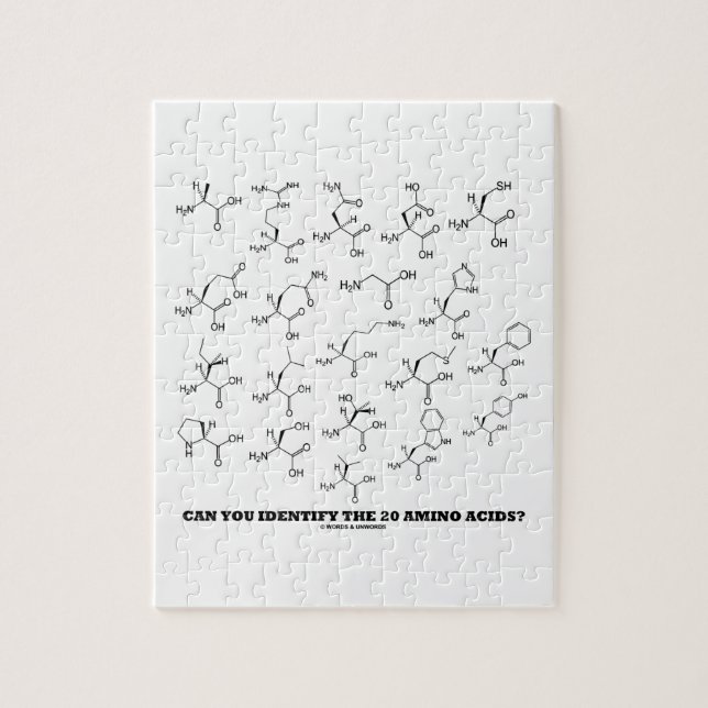 Can You Identify The 20 Amino Acids? (Chemistry) Jigsaw Puzzle (Vertical)