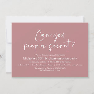 Can You Keep A Secret, Surprise Birthday Party Invitation