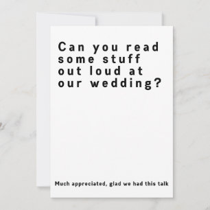 Can You Read Out Loud? Funny Weddding Invitation