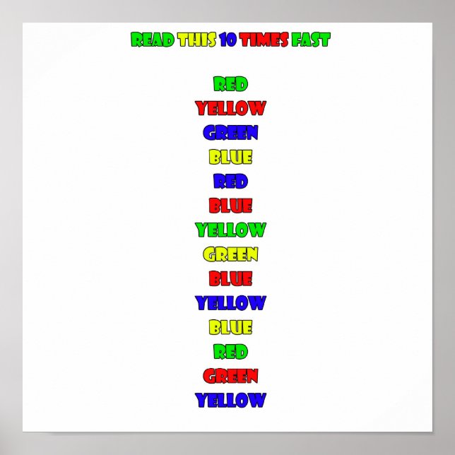 Can you read this 10 times fast? poster (Front)
