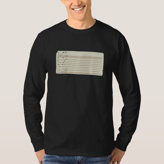 Can You Read This Computer Punch Card Code T-Shirt (Front)