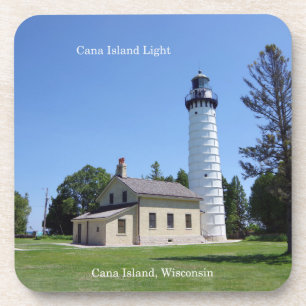 Cana Island Light set of 6 plastic coasters