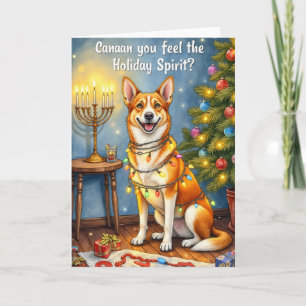 Canaan Dog Christmas Holiday Greeting Card