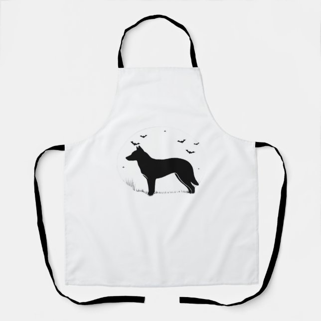 Canaan Dog – Halloween Moon Silhouette Classic T-S Apron (Front)